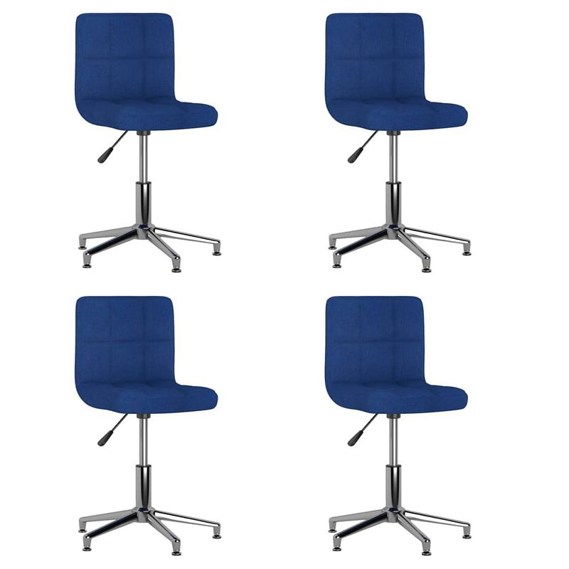 Foto van Vidaxl eetkamerstoelen draaibaar 4 st stof blauw