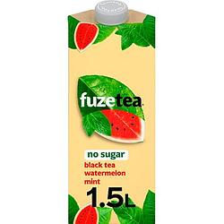 Foto van Fuzetea no sugar black tea watermeloen en muntsmaak frisdrank 1, 5l bij jumbo