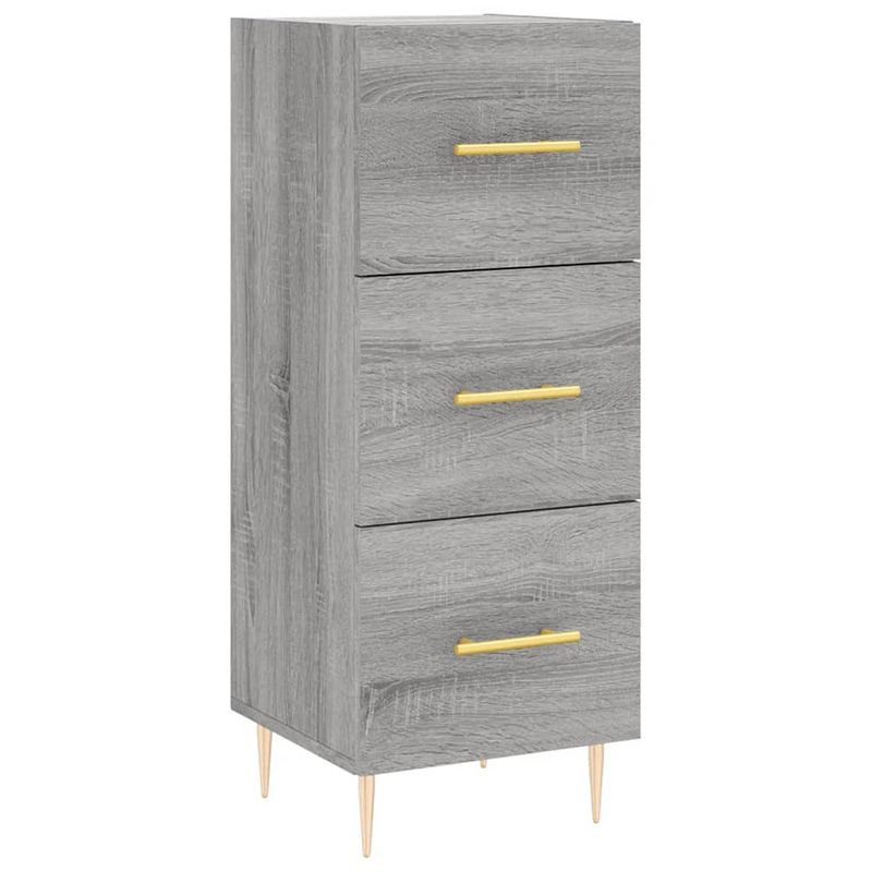 Foto van Vidaxl dressoir 34,5x34x90 cm bewerkt hout grijs sonoma eikenkleurig