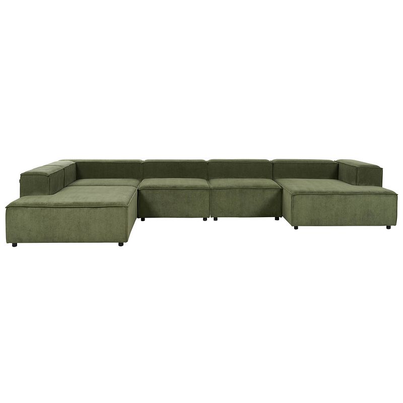 Foto van Beliani aprica - modulaire sofa-groen-corduroy