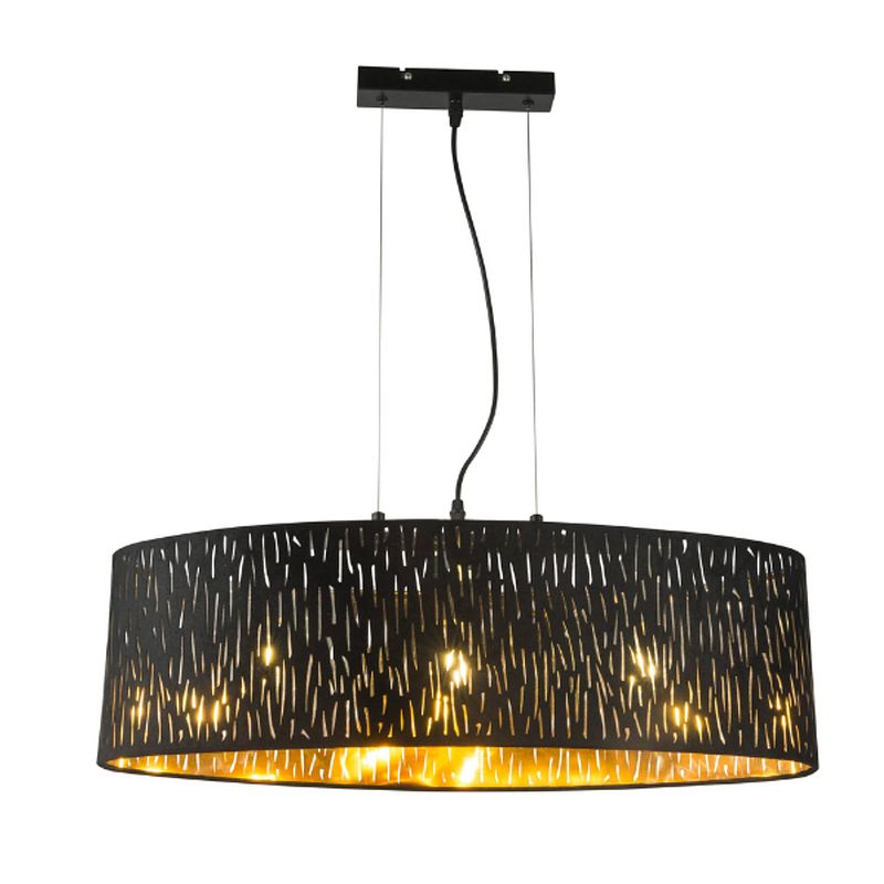 Foto van Industriële hanglamp tuxon - l:65cm - e27 - metaal - zwart