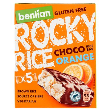 Foto van Benlian food gluten free rocky rice choco orange bar 5 x 18g bij jumbo