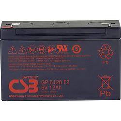Foto van Csb battery gp 6120 standby usv loodaccu 6 v 12 ah loodvlies (agm) (b x h x d) 151 x 101 x 50 mm kabelschoen 4.8 mm, kabelschoen 6.35 mm onderhoudsvrij,