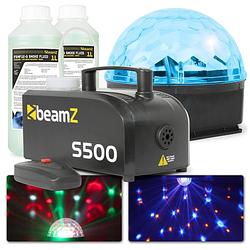 Foto van Feestverlichting - beamz party pack s met jelly ball lichteffect en 500w rookmachine met ruim 2 liter rookvloeistof
