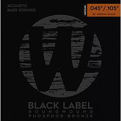 Foto van Warwick black label 36200 ms acoustic phosphor bronze 45-105 snarenset voor akoestische basgitaar