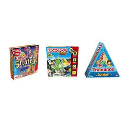 Foto van Spellenbundel - bordspellen - 3 stuks - stratego junior & monopoly junior & triominos junior