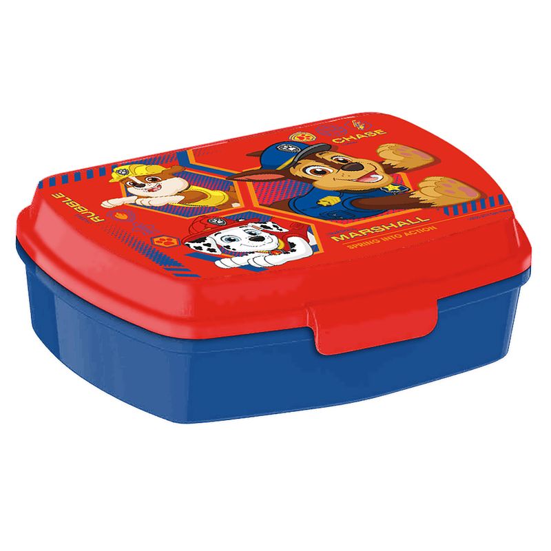 Foto van Paw patrol broodtrommel/lunchbox voor kinderen - rood - kunststof - 20 x 10 cm - lunchboxen