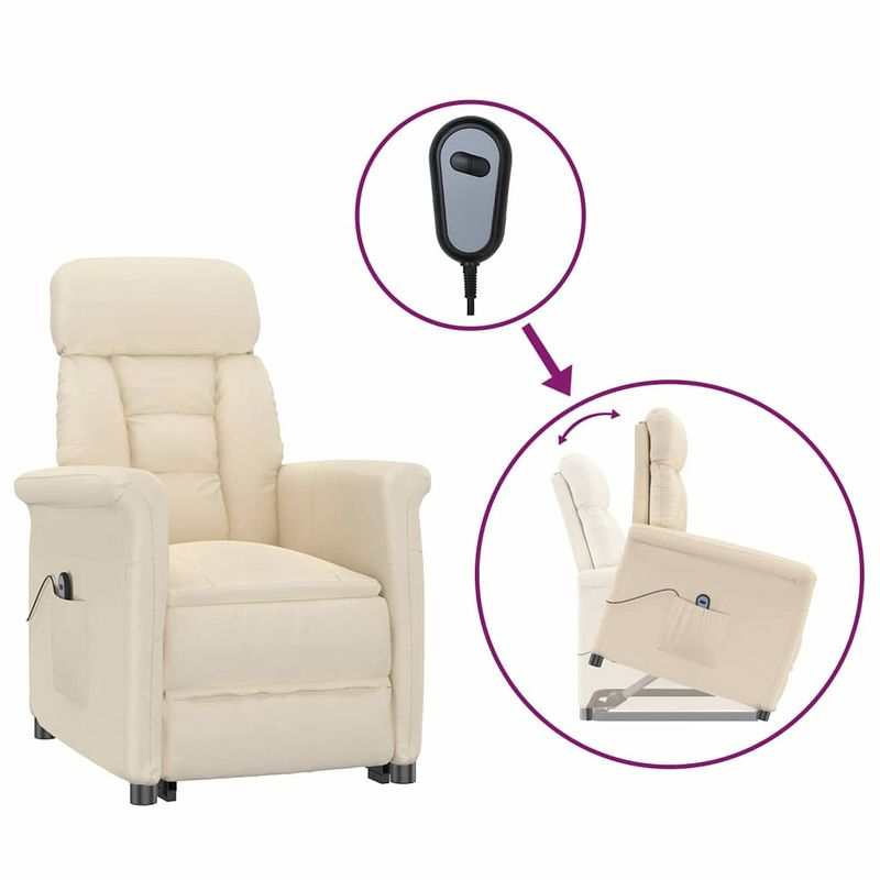 Foto van Vidaxl fauteuil elektrisch verstelbaar microvezel beige