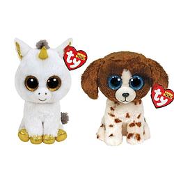 Foto van Ty - knuffel - beanie boo's - pegasus unicorn & muddles dog