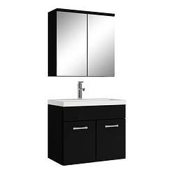 Foto van Badplaats badkamermeubel montreal 60cm met spiegelkast - mat zwart