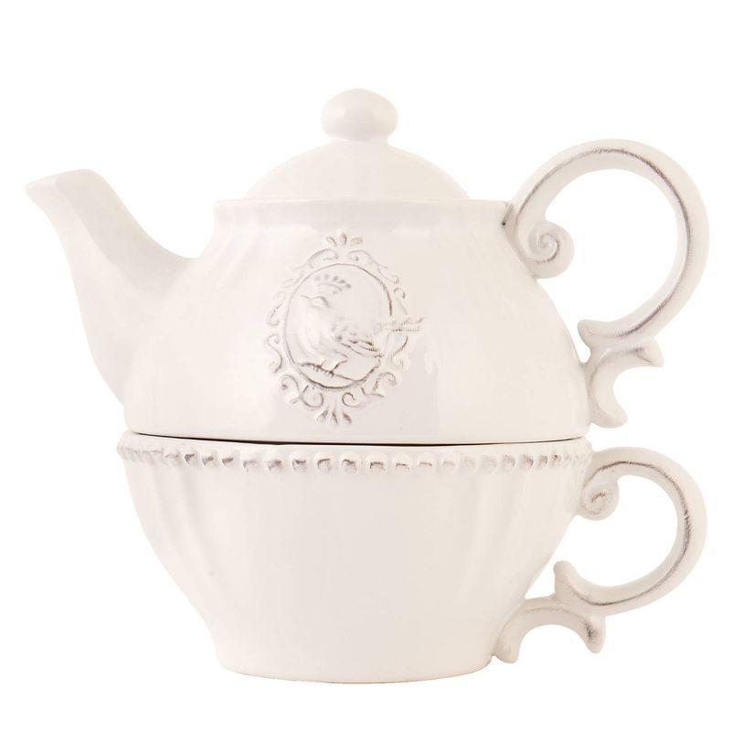 Foto van Clayre & eef cremekleurige tea for one 18*12*16 cm / 400 ml 6ce0371