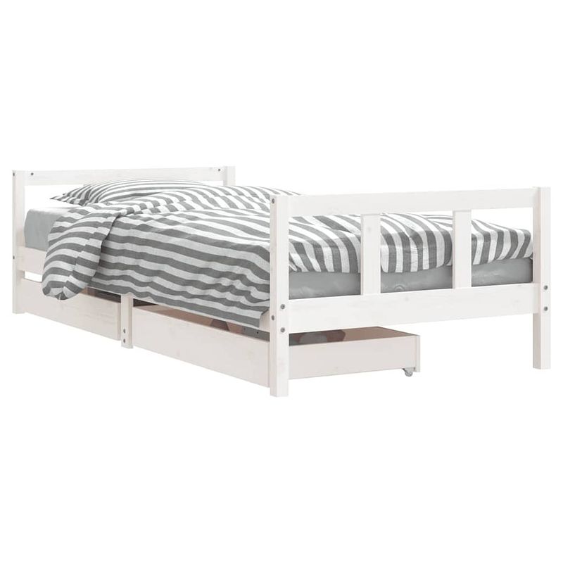 Foto van Vidaxl kinderbedframe 90x200 cm massief grenenhout wit