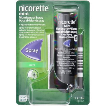 Foto van Nicorette menthol mint mondspray 1 mg, 13, 2ml bij jumbo
