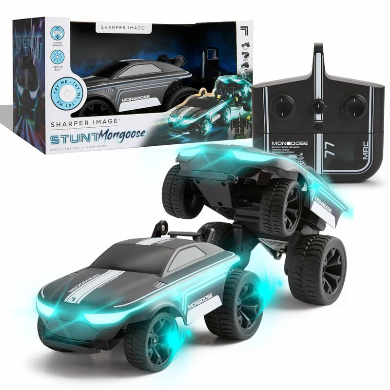 Foto van Sharper image rc mongoose bestuurbare stunt auto - met led