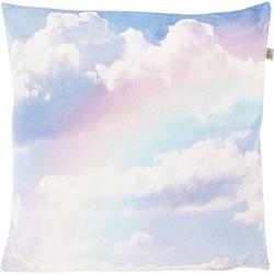 Foto van Dutch decor rainbow - kussenhoes velvet met regenboog 45x45 cm - roze - roze