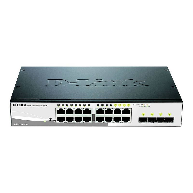 Foto van D-link dgs-1210-16/e netwerk switch rj45/sfp 16 + 4 poorten 40 gbit/s