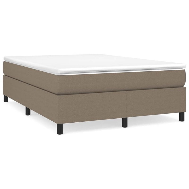 Foto van The living store boxspringframe - 203 x 140 x 35 cm - taupe - stof/multiplex - geschikt voor 140 x 200 cm matras -