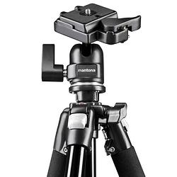 Foto van Mantona scout max stativ tripod 3/8 inch werkhoogte: 60 - 157 cm zwart kogelkop