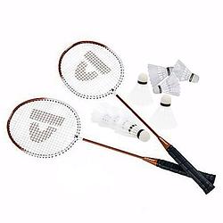 Foto van Donnay badminton set oranje met 9x shuttles en opbergtas - badmintonsets