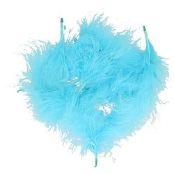 Foto van Santex hobby knutsel veren - 20x - turquoise blauwa - 7 cm - sierveren - decoratie - hobbydecoratieobject