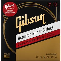 Foto van Gibson coated phosphor bronze acoustic guitar strings light snaren voor westerngitaar