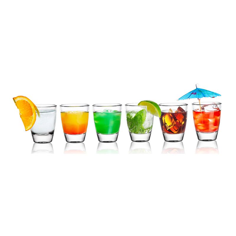 Foto van Glasmark shotglaasjes/borrelglazen krosno - transparant glas - 12x stuks - 25 ml - drinkglazen