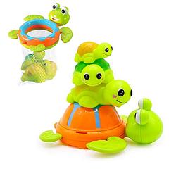 Foto van Allerion schildpadden badspeelgoed set - vanaf 1 jaar - met 4 rubberen
