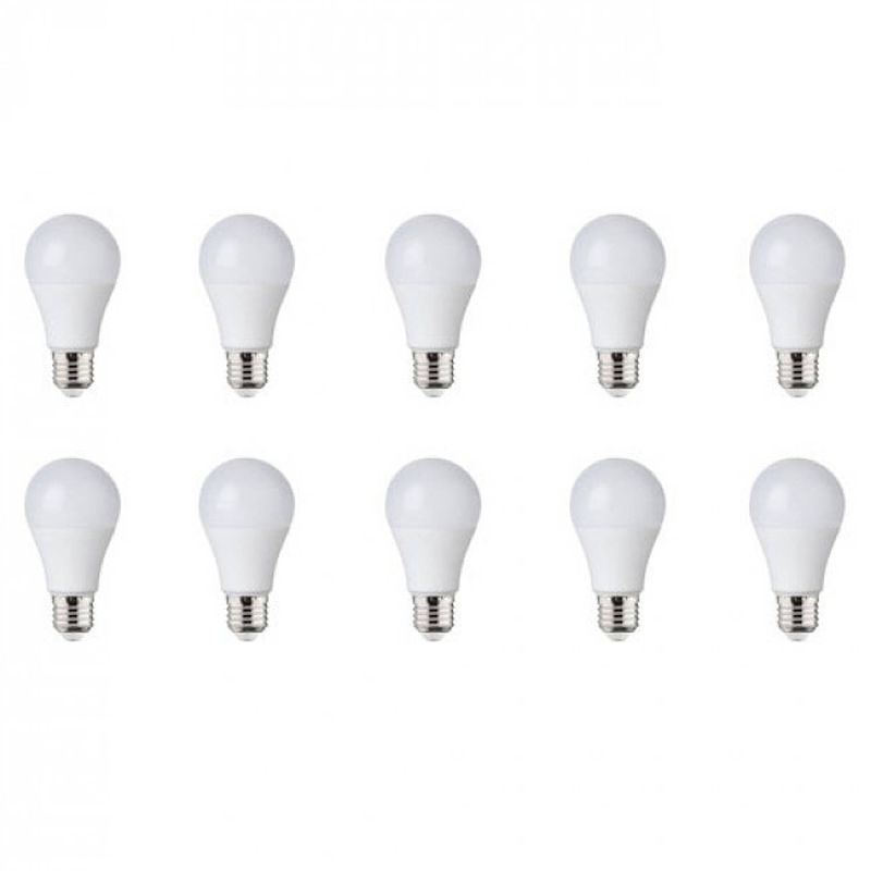 Foto van Led lamp 10 pack - e27 fitting - 10w - helder/koud wit 6400k