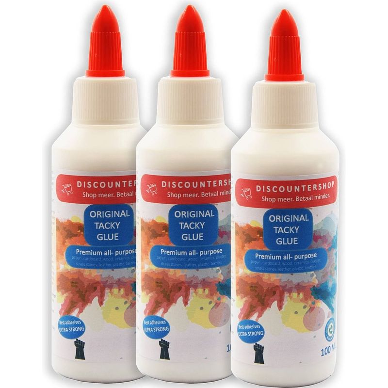 Foto van Tacky lijm met inhoud van 100 ml - 3 stuks in de verpakking - 300 ml