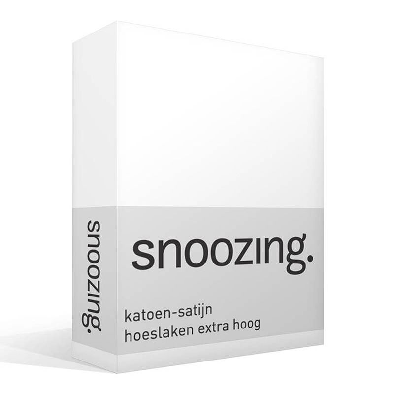 Foto van Snoozing - katoen-satijn - hoeslaken - extra hoog - 100x220 - wit