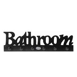 Foto van Riverdale haak kapstok voor de badkamer bathroom - zwart - 5 x 40 x 11.5 cm