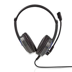 Foto van Nedis gaming headset met 2.2 meter snoer met 3.5 mm jack plug en microfoon in het zwart
