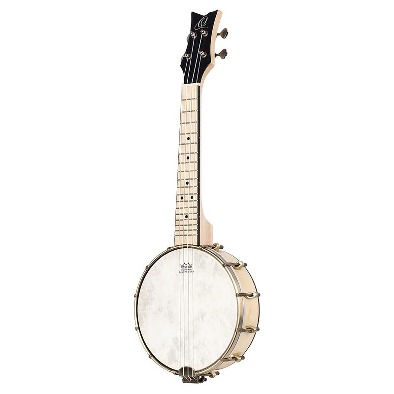 Foto van Ortega oubje90-ma-l left-handed banjolele natural elektrisch-akoestische linkshandige banjolele