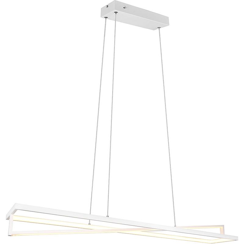 Foto van Led hanglamp - trion ediyon - 35w - aanpasbare kleur - dimbaar - rechthoek - mat wit - aluminium