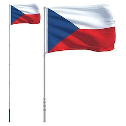 Foto van Vidaxl vlag met vlaggenmast tsjechië 5,55 m aluminium