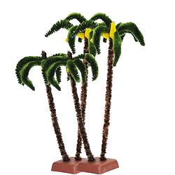 Foto van Euromarchi miniatuur palmboompjes - 2x - 22 cm - kunststof - beeldjes