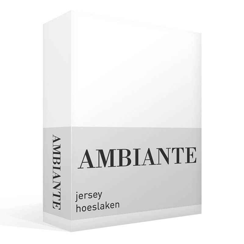 Foto van Ambiante jersey hoeslaken - 100% gebreide jersey katoen - lits-jumeaux (160x200 cm) - wit