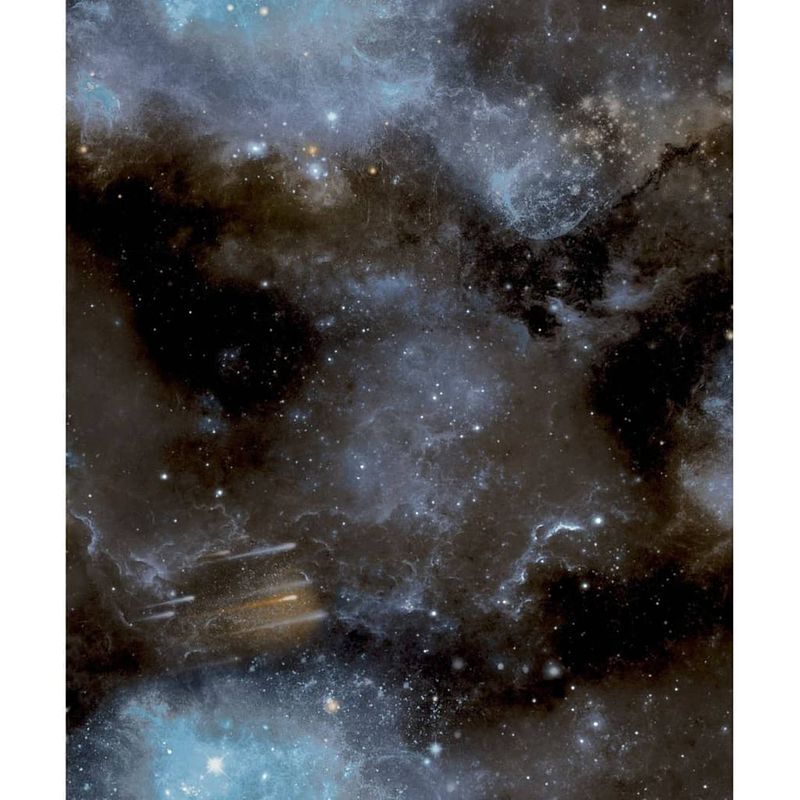 Foto van Good vibes behang galaxy with stars blauw en zwart