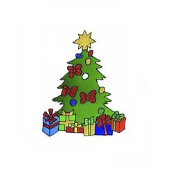 Foto van Kerst raamstickers/raamdecoratie kerstboom plaatjes 30 cm - feeststickers