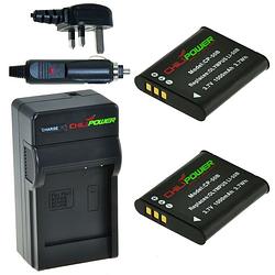 Foto van 2 x li-50b accu's voor olympus - charger kit + car-charger - uk version