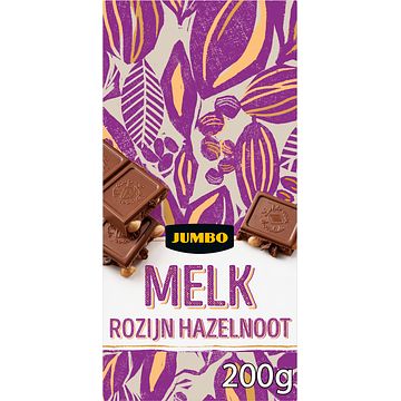 Foto van Jumbo melk rozijn hazelnoot 200g