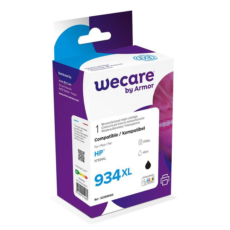 Foto van Wecare cartridge compatible met hp 934 xl zwart