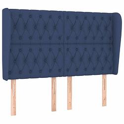 Foto van Vidaxl hoofdbord met randen 163x23x118/128 cm stof blauw