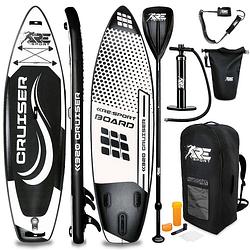 Foto van Re: sport-sup board 320 cm zwart-supboard- opblaasbaar- stand up paddle set- surfboard --paddling premium