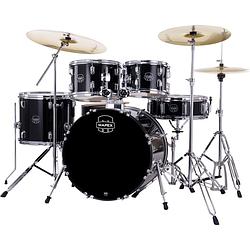 Foto van Mapex comet dark black 5d. drumstel met hardware en zildjian planet z bekkenset