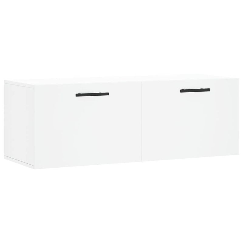 Foto van The living store wandkast lijn - wandkast - 100x36.5x35 cm - wit hout