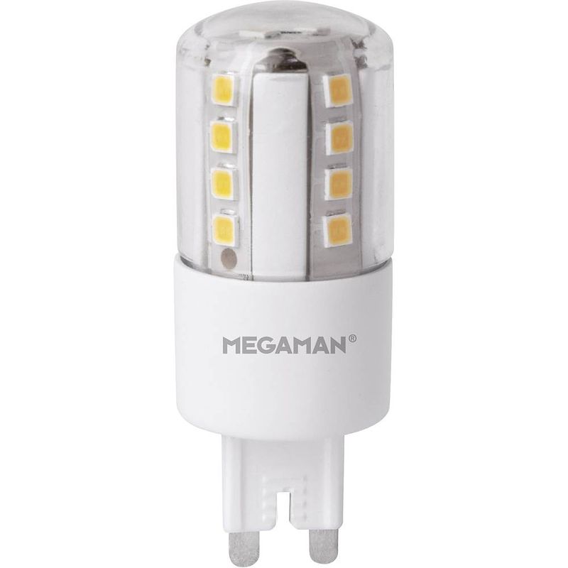 Foto van Megaman mm49222 led-lamp energielabel e (a - g) g9 stiftfitting 4.5 w = 42 w warmwit (ø x l) 24 mm x 64 mm 1 stuk(s)