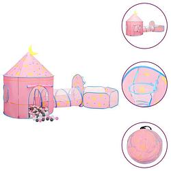 Foto van Vidaxl kinderspeeltent met 250 ballen 301x120x128 cm roze