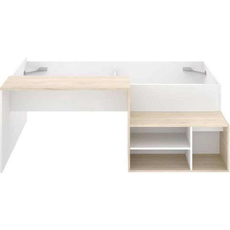 Foto van Kric kinderbed met bureau - eiken en wit - 90 x 190 cm