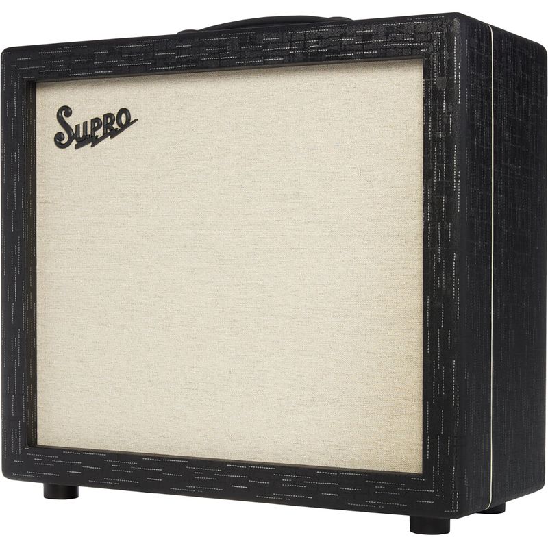 Foto van Supro 1732 royale cabinet black scandia 1x12 gitaar speakerkast
